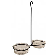 Double Dish Feeder, Clear
