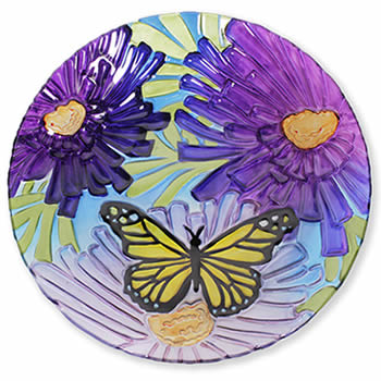 Glass Monarch Floral Bowl