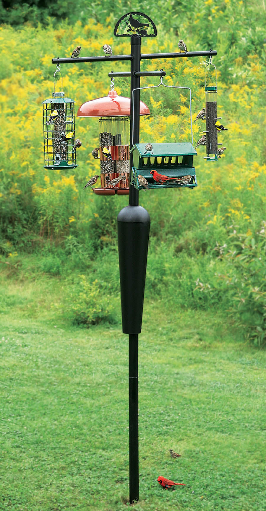 Squirrel Stopper Bronze Deluxe Squirrel Proof Pole System with Baffle 