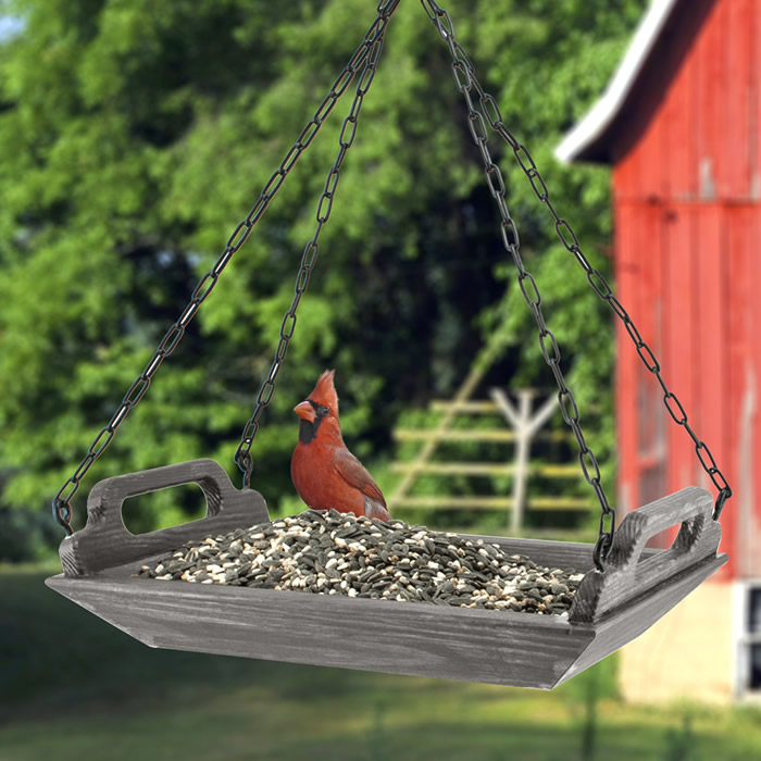 Rustic Farmhouse Hanging Platform Feeder
