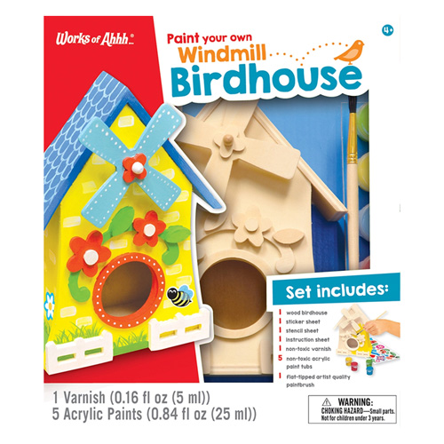 Birdhouse Windmill Wood Paint Kit