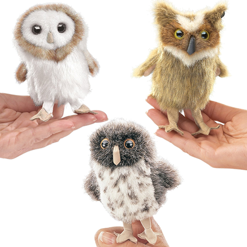 Folkmanis Mini Owl Finger Puppets