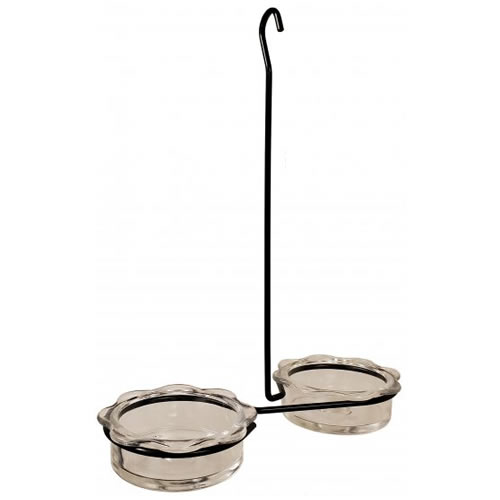 Double Dish Feeder, Clear