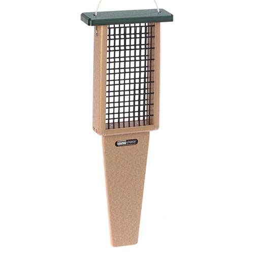Recycled Double Cake Pileated Suet Feeder, Green Roof