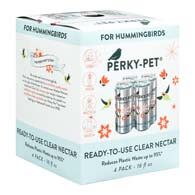 Perky-Pet® Ready-To-Use Clear Hummingbird Nectar, 16 oz., Box of 4
